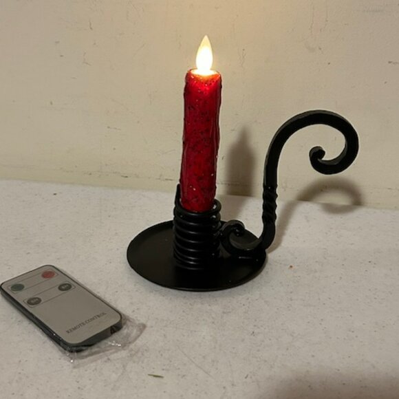 New Rustic Moving Flame Red Candle Light with Remote - Picture 4 of 5